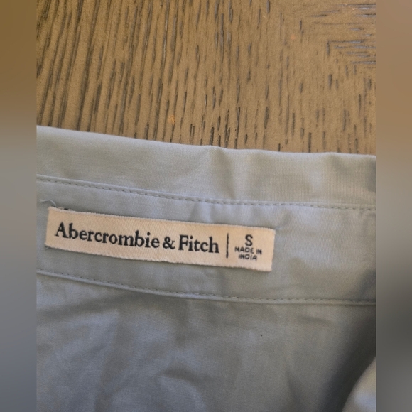 Abercrombie & Fitch Tie Front Long Sleeves Shirt Size Small In Blue - Picture 3 of 12